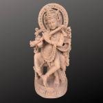 2.5ft Hand Carved Brown Sandstone Lord Krishna Sculpture | Jaipurio